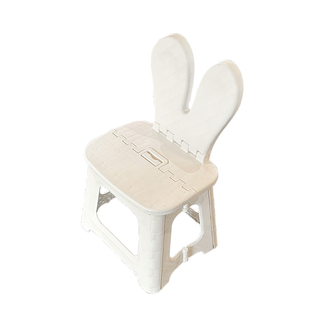 白兔折叠凳子户外便携塑料马扎凳家用换鞋凳儿童靠背椅茶几小板凳