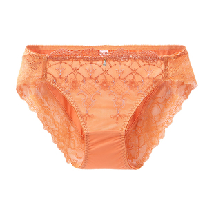 tutuanna中低腰内裤女 日本同款特盛蕾丝透气刺绣三角内裤女