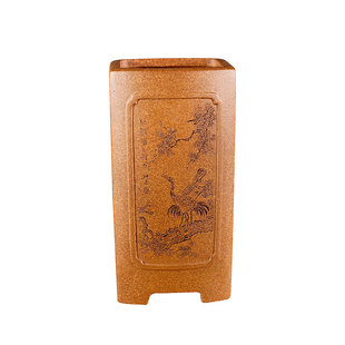 高端精品新款名家许成安精制高四方奎面原矿优质段泥悬崖紫砂花盆