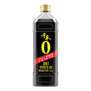 千禾特级生抽酱油提鲜0添加180天头道原油酿造旗舰店正品1.2kg