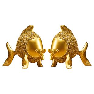 乔迁新居高档轻奢礼品年年有余金鱼摆件简约创意家居饰品玄关酒柜