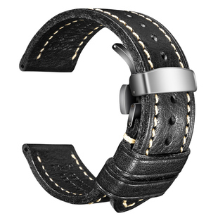 纯牛皮表带真皮男适用天梭1853力洛克浪琴美度阿玛尼西铁城手表带