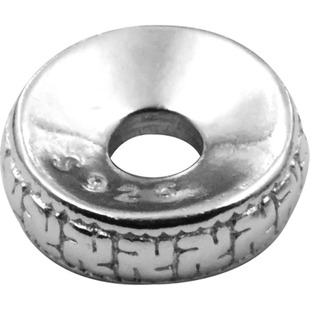 纯银隔片万字纹藏式佛珠手串diy隔珠菩提文玩配饰配件实心垫片925