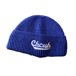 港风街头酷潮刺绣字母针织瓜皮帽子秋冬男百搭保暖毛线雅痞地主帽