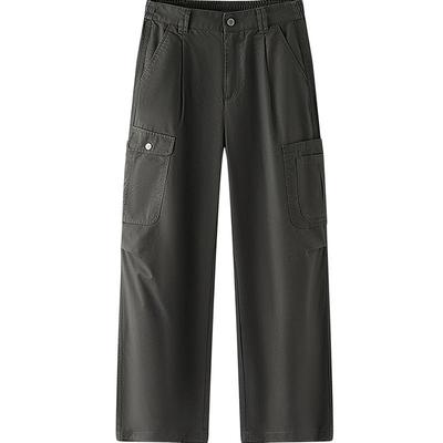 森马半松紧腰阔腿工装休闲裤女