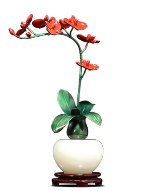 花中君子铜艺兰花客厅大气装饰品