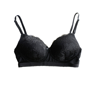真丝胸罩无钢圈文胸薄款大码文胸薄模杯蚕丝睡眠奶罩蕾丝真丝文胸