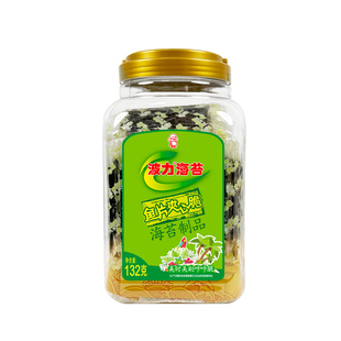 【波力海苔芝麻脆/荞麦脆/渔趣夹心脆132g】即食儿童休闲紫菜零