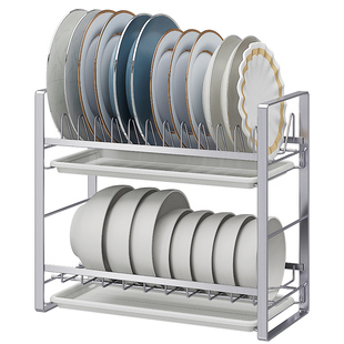 碗架小尺寸沥水架厨房置物架304不锈钢 双层碗碟架小号沥水篮碟架