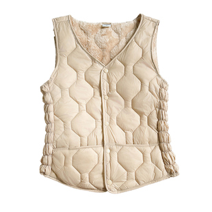 初高中学生校服内搭神器羽绒棉马甲女士加绒加厚保暖背心内胆坎肩