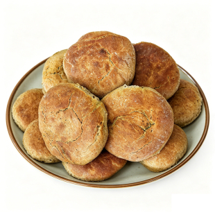 手工农家青稞饼家常青稞馍馍粗粮杂粮饼柴火烤馍青海甘肃高原特产