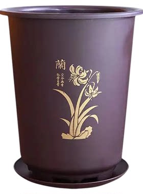 加厚树脂兰花专用盆仿紫砂君子兰