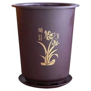 加厚树脂兰花专用盆仿紫砂简约大号高款君子兰仿陶瓷塑料兰花花盆