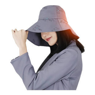 HOII/后益明星同款hosea防晒帽刺绣宽版圆筒帽大帽檐渔夫帽太阳帽