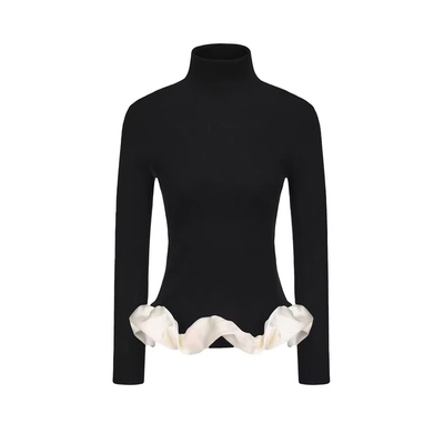 秋冬修身高领针织衫设计感上衣