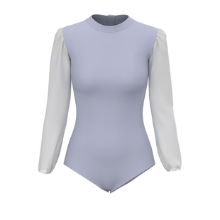 TOSWIM连体泳衣女款游泳衣遮肉显瘦长袖三角防晒保守海边度假泳装