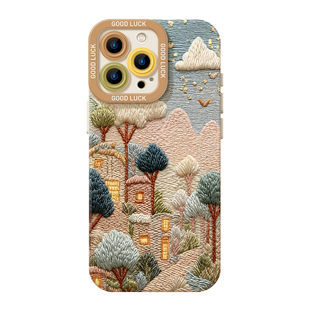 刺绣童话屋适用华为mate80promax手机壳pura70秋冬nova14pro+针织60好看50e女p40高级30情侣13软12/11/10/9/8