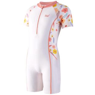 361女童泳衣温泉2025新款专业中小童竞速游泳衣儿童双层平角泳衣