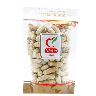 马林食品称重五香咸干250g蒜香味咸干花生有壳炒货酥脆剥壳小零食