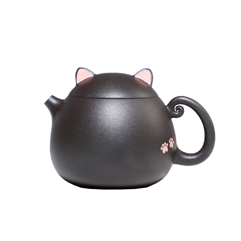 钦州坭兴陶茶壶泡茶单壶 团子 球孔手工紫陶瓷功夫茶具家用泥兴陶