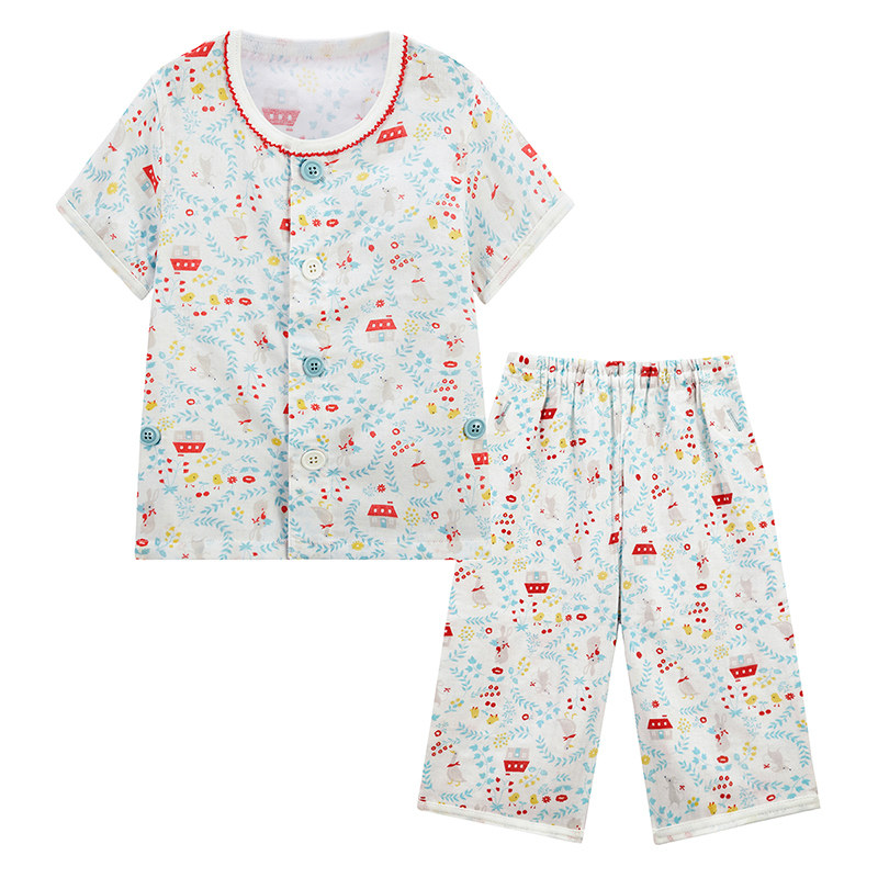 康贝夏季新款婴幼儿童印花睡衣