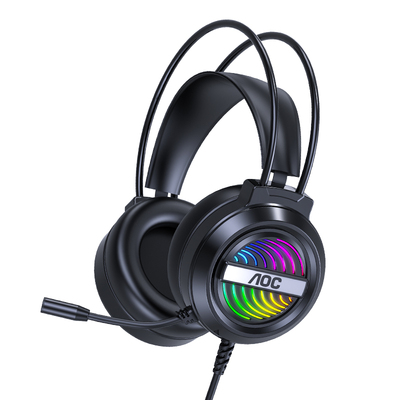 AOC头戴式耳机双向降噪RGB幻彩