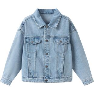 巴拉巴拉男童牛仔外套大童纯棉上衣儿童宽松衣服2025春装新款童装