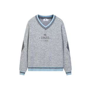 NFL美职橄榄球NY巨人队针织卫衣女款绣花秋冬保暖内搭外穿V领毛衣