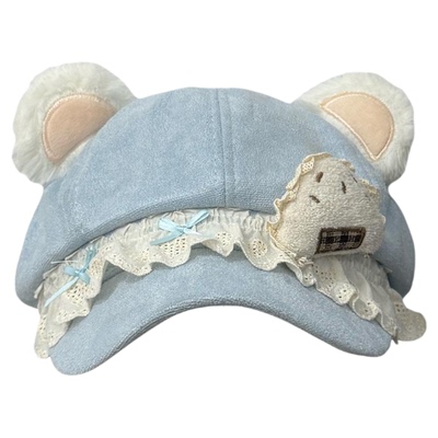 原创蓝色爱心软萌鼠鼠帽