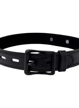 黑色皮革项链项圈定制男生加长款简约颈环choker脖套暗黑系朋克风