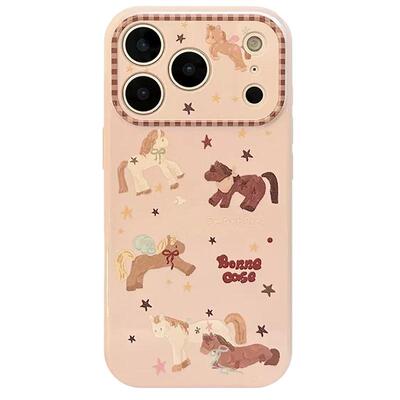 可爱星星马适用苹果手机壳