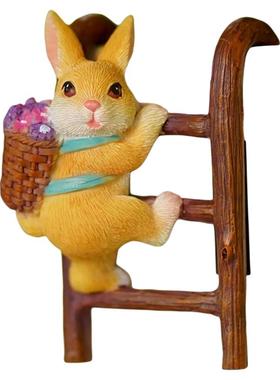 桌面动物可爱小兔子爬梯摆件