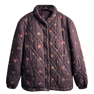 中老年人薄棉服女2026新款老太太加肥棉衣外套妈妈纯棉夹棉小棉袄