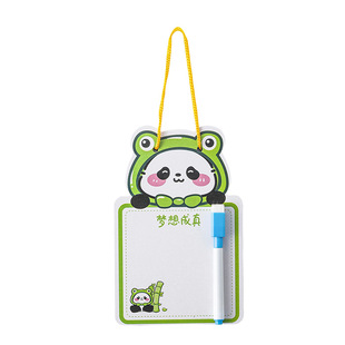 卡通熊猫可擦小白板创意可爱桌面留言写字板学生双面涂鸦画板礼物