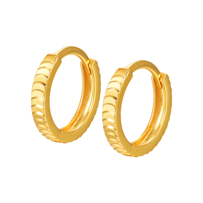 明牌珠宝18K金简约时尚耳环