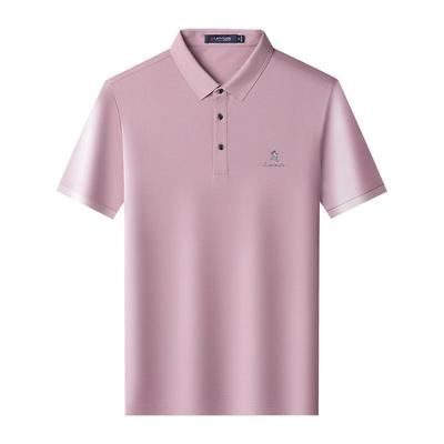 梦特娇夏季桑蚕丝Polo衫男士短袖