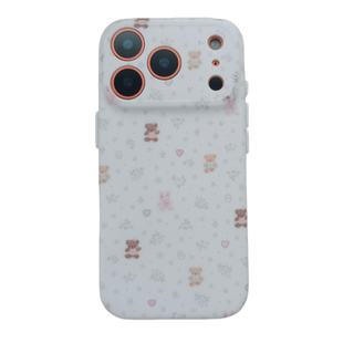 小碎花韩风可爱兔子小熊适用苹果17PRO手机壳文英iPhone16ProMax新款15pro女款小众13硅胶14防摔全包保护套软