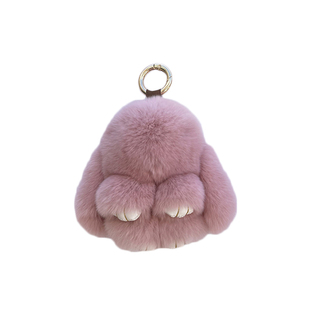 正版韩国ins獭兔毛小兔子皮草挂件呆萌装死挂饰兔包包汽车钥匙扣