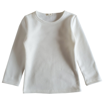 纯白纯色加绒不倒绒秋冬保暖上衣