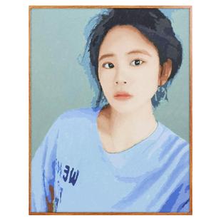 画画diy数字油画定制明星人物情侣照片手绘填色油彩画diy手工礼物