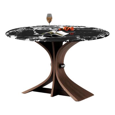 进口大理石圆桌面奢石餐桌新款桌