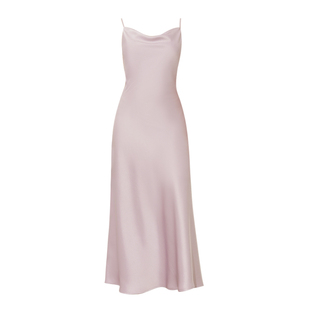 DPLAY【高光缪斯系列】2025年夏季粉色吊带连衣裙女法式缎面长裙