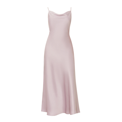 DPLAY缎面荡领吊带连衣裙