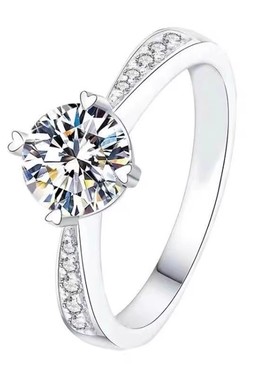 胖东来小方糖同款1克拉求婚钻戒