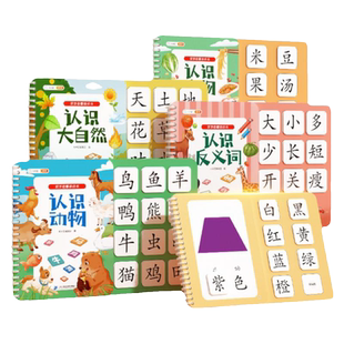 幼儿识字启蒙游戏触摸书翻翻书幼儿认字2-6岁宝宝象形识字卡早教魔术贴卡片幼小衔接学前认知挂图婴儿撕撕书拼图粘贴专注力训练