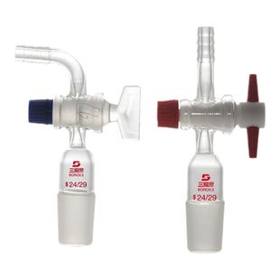 三爱思 具活塞接头A67 直形弯型抽气接头取样适配器 控制液体流速 玻璃四氟阀门密封 高硼硅玻璃 实验室器材