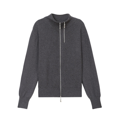 恒源祥100%羊毛女双拉链针织开衫