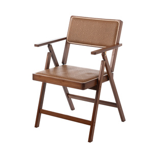 休闲椅阳台家用单人客厅可折叠椅子懒人餐椅带扶手靠背藤椅可叠放