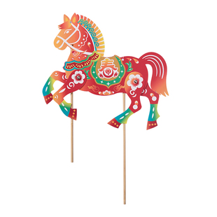 马年活动皮影骏马手工DIY材料包中国风皮影戏道具制作儿童小玩具