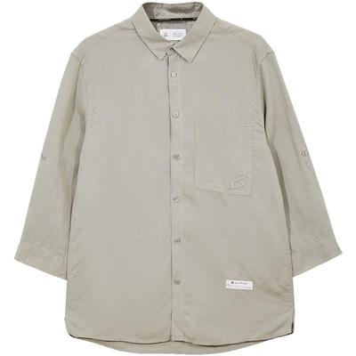 杰克琼斯男装秋季翻领领口时尚潮流纽扣门禁单侧贴袋字母贴布衬衫